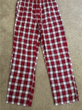 Kohl's Red and White Plaid Men's Medium Lounge Pants